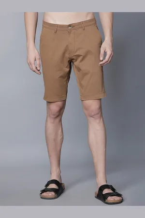 Highlander Men Khaki Solid Slim Fit Chino Shorts