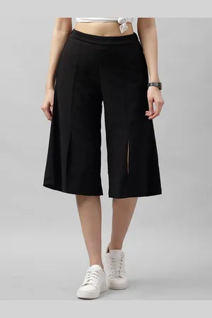 ATHENA Women Black Flared Solid Culottes