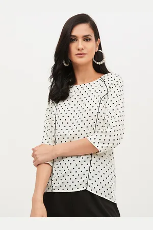 Harpa Women Off-White Polka Dots Printed Top