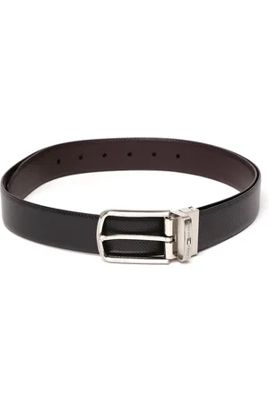 Tommy Hilfiger Men Black & Brown Textured Reversible Belt