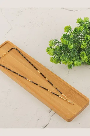 Brandsoon Set Of 2 Gold-Plated Black Beaded Mangalsutra