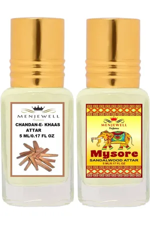 Menjewell Yellow Set of 2 Chandan-E-Khaas & Mysore Sandalwood Attar