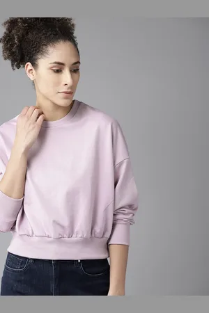 Roadster Women Lavender Drop-Shoulder Solid Sweatshirt