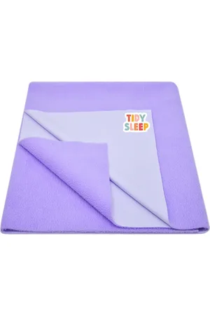 TIDY SLEEP Infants Violet Solid Cotton Water-Proof Mattress Protector
