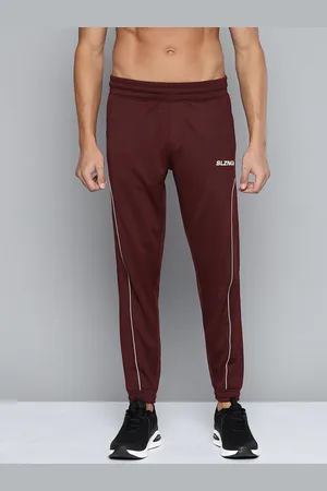 Slazenger Men Maroon Brand Logo Printed Joggers