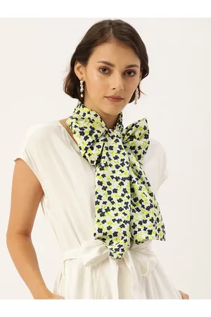 DressBerry Women Off-White & Navy Blue Printed Scarf