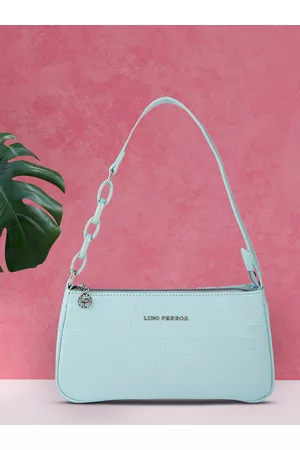 Lino Perros Women Blue Animal Printed PU Structured Shoulder Bag