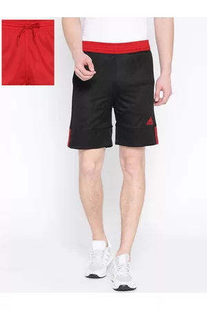 adidas Men Black & Red Solid 3G Speed Reversible Basketball Shorts