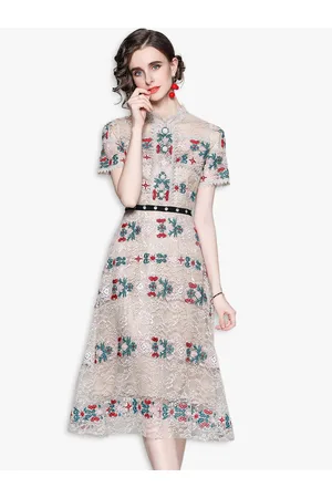 JC Collection Multicoloured Floral Off-Shoulder A-Line Midi Dress