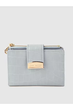 Lino Perros Women Blue Textured PU Two Fold Wallet