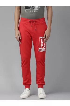Ralph Lauren Men Red Brand Logo Printed Joggers