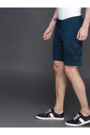 WROGN Men Blue Solid Regular Fit Regular Shorts