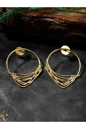 Berserk Gold-Plated Contemporary Drop Earrings