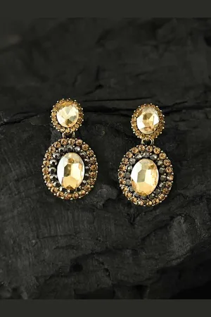 justpeachy Gold-Toned Contemporary Drop Earrings