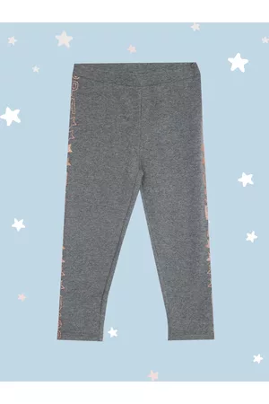 Ralph Lauren Girls Grey Solid Ankle Length Leggings