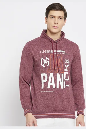 Duke Men Maroon & White Typography Printed Sweaters