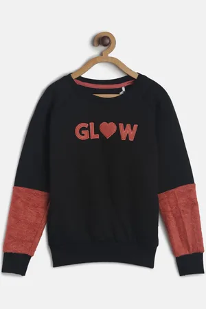 TALES & STORIES Girls Black Printed Sweatshirt