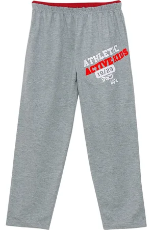 Fashionable Boys Grey Melange Printed Cotton Track Pants
