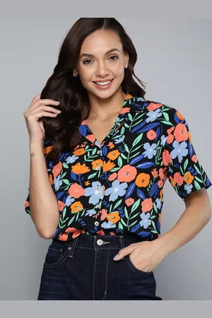 Mast & Harbour Women Black Floral Printed Casual Shirt