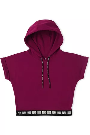Pepe Jeans Girls Red Extended Sleeves Oversized T-shirt