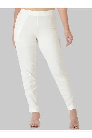 women white relaxed wrinkle free cotton trousers