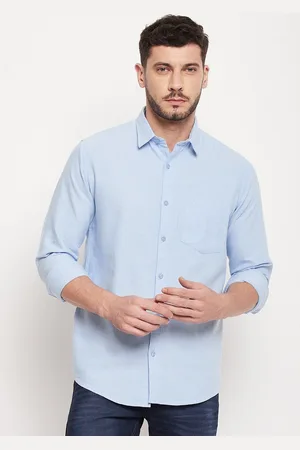 Duke Men Blue Solid Cotton Casual Shirt