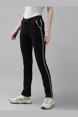 Cayman Women Black Solid Cotton Track Pants