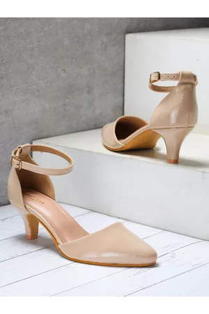 SHEZONE Women Beige Solid Pumps
