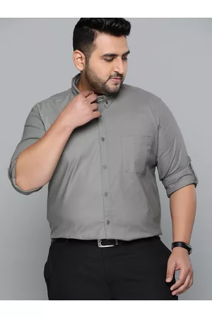 DENNISON Men Grey Smart Slim Fit Opaque Formal Shirt