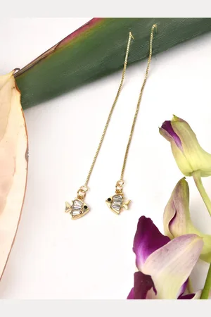 Joker & Witch Gold-Toned Contemporary Drop Earrings