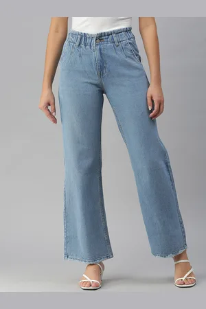 SHOWOFF Women Blue Wide Leg High-Rise Jeans