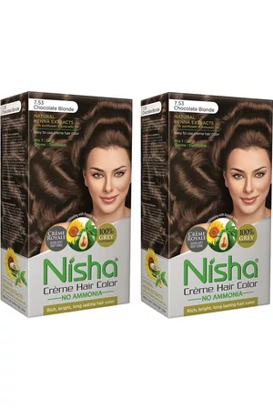 Nisha Unisex Pack of 2 Creme Hair Color 150gm each- Chocolate Blonde