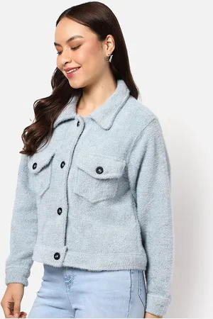 Campus Women Green Windcheater Crop Bomber Jacket