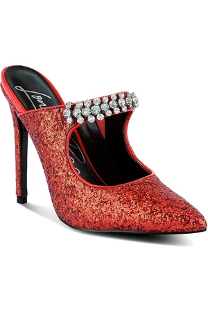 London Rag Women Red Printed Party Mules