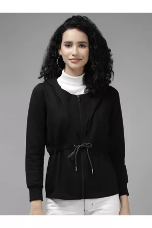 Cayman Women Black Hooded Sweatshirt