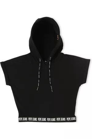 Pepe Jeans Girls Black Extended Sleeves Oversized T-shirt