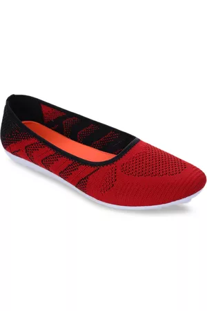 Liberty Women Red Woven Design Slip-On Sneakers