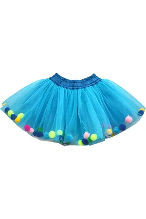 A.T.U.N. Girls Turquoise Blue Solid Flared Mini Tutu Skirt