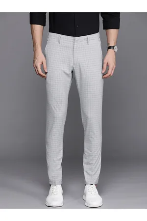 Louis Philippe Men's Relaxed Fit Formal Trousers (LPTFMSLF850276_Grey_34) :  : Fashion