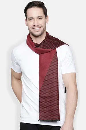 Alvaro Castagnino Men Maroon & Black Patterned Muffler