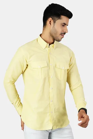 Wintage Men Yellow Classic Casual Shirt