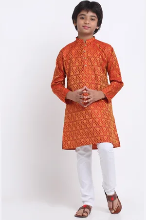 Kraft Boys Red Ethnic Motifs Kurta with Pyjamas