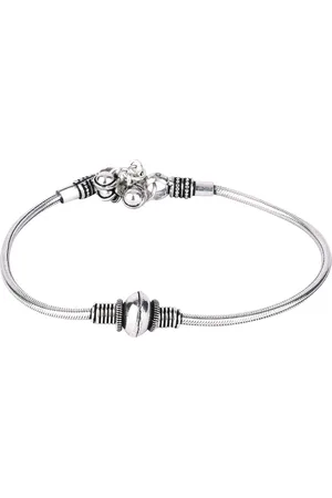 DESI COLOUR Set of 2 Silver-Toned Anklets