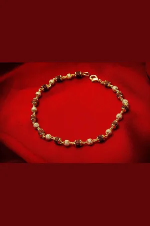 Aadita Gold-Toned & Brown Bracelet Rakhi