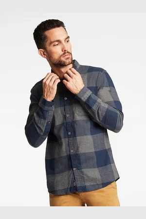 Lindbergh Men Blue Relaxed Buffalo Checks Checked Casual Shirt