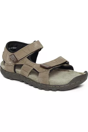 Woodland Men Khaki Leather Sandals