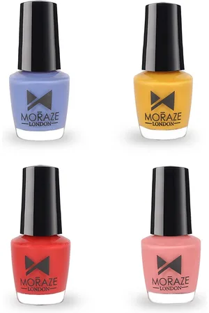 Moraze Red & Blue Set of 4 Long Lasting & Glossy Nail Polish