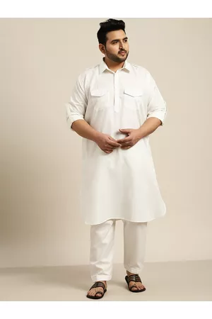 SOJANYA Men Off White Kurta with Salwar