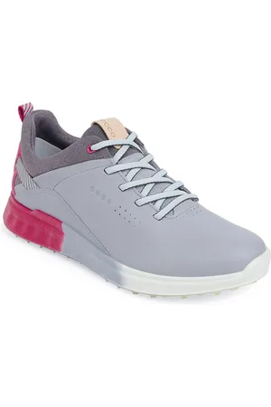 Ecco Women Hybrid Performance Silver Grey Leather Extra Wide Golf Shoes