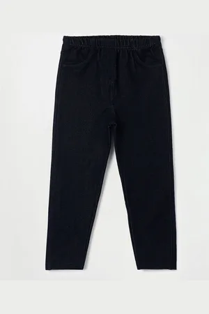 Lifestyle Girls Blue Solid Ankle Length Leggings